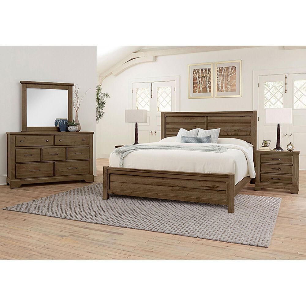 Viceray Collections Cool Rustic 4-Piece King Plank Bedroom Set in Mink, , large