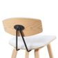 Armen Living Fox Bar Height Stool with White Upholstery in Patterned Oak, , large