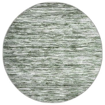 Radici USA Davide Striped 5"3" Round Green Area Rug, , large