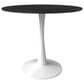 Leisuremod Leisuremod Bristol 31 round dining table White base with Black Sintered stone Top, , large