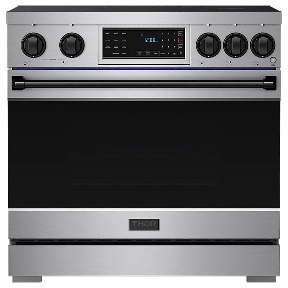 Thor Kitchen Gordon Ramsay 6.0 Cu. Ft. Professional Induction Range with Black Color Kit Assembly in Stainless Steel, , large
