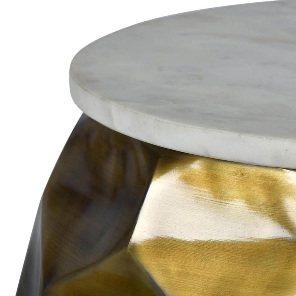 37B Stomp Marble Top Accent Table in Gold, , large