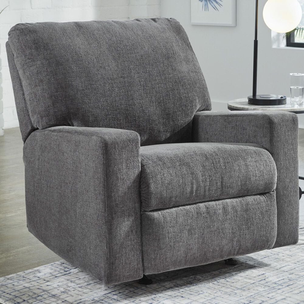 Ashley Rannis Manual Rocker Recliner in Pewter, , large
