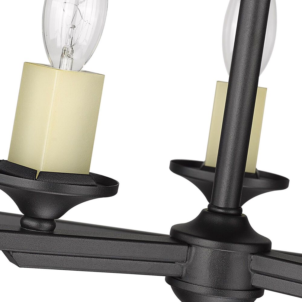 Golden Lighting Athena 3-Light Semi-Flush in Natural Black, , large