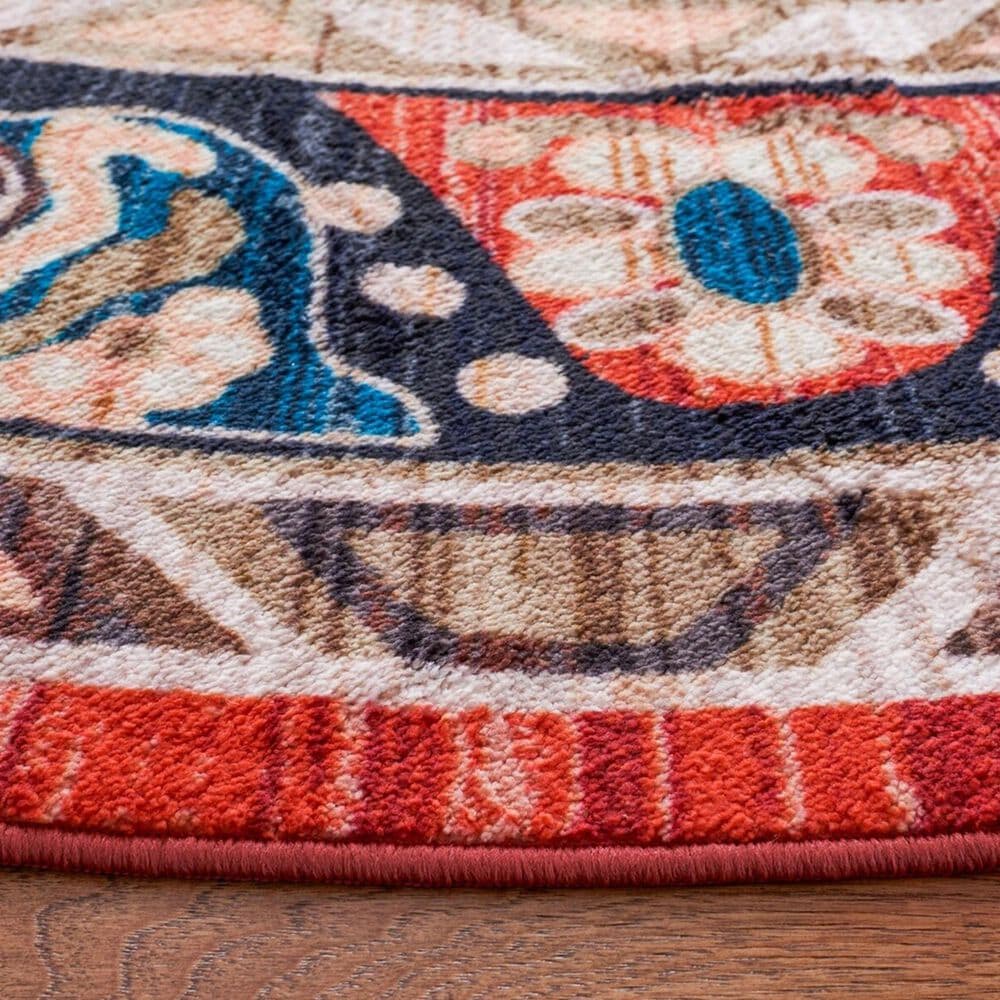 Safavieh Riviera 6&#39;7&quot; Round Black and Red Area Rug, , large