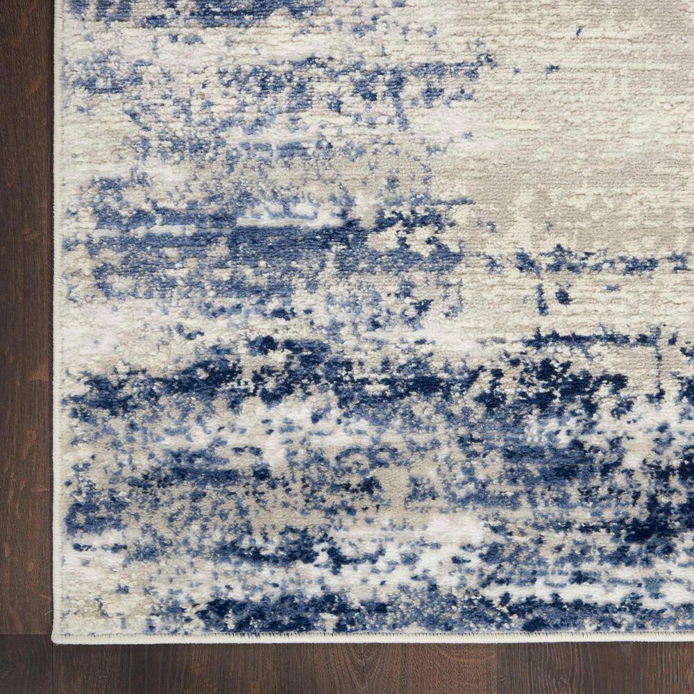 Nourison Cyrus CYR04 2&#39;2&quot; x 7&#39;6&quot; Ivory and Navy Runner, , large
