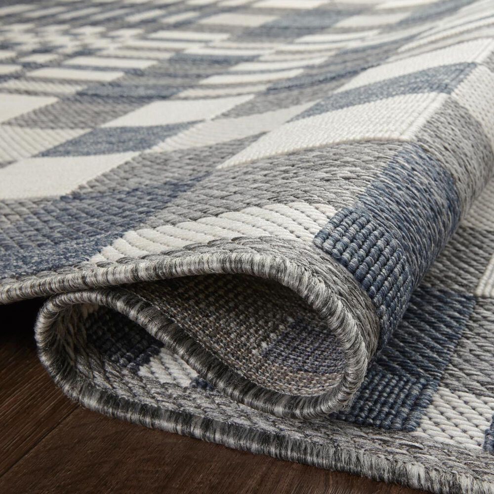 Loloi II Rainier 3&#39;11&quot; x 5&#39;11&quot; Ivory and Denim Indoor/Outdoor Area Performance Rug, , large
