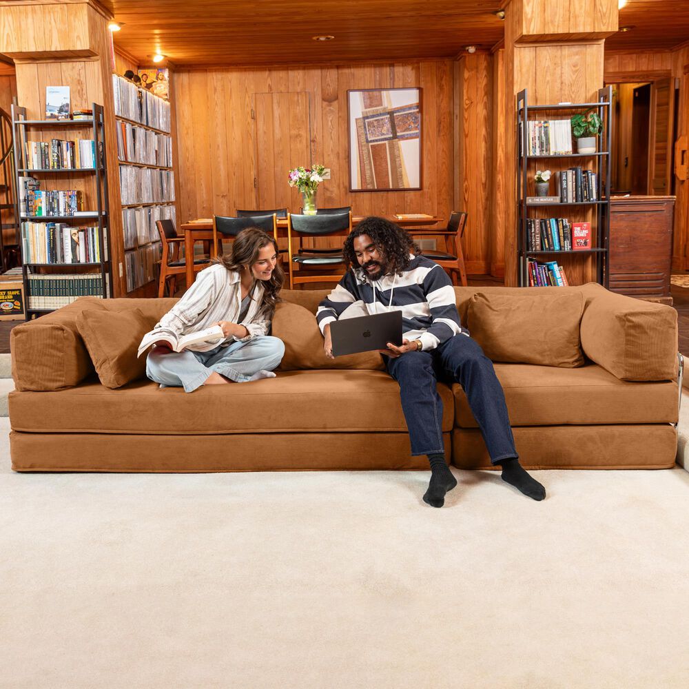 Jaxx Unsofa Stationary Sofa in Spice Orange, , large