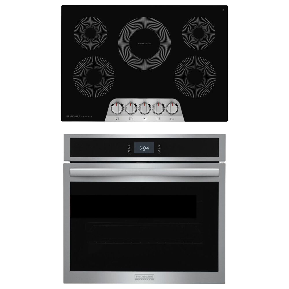 Frigidaire Gallery 2-Piece Kitchen Package with 30&quot; Single Electric Wall Oven and 30&quot; Electric Cooktop in Stainless Steel, , large