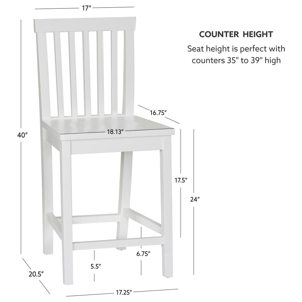 Linon Home Decor Percival Counter Stool in Bright White (Set of 2), , large