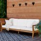 Linon Home Decor Carenen Outdoor 3-Seat Sofa with White Cushions in Natural, , large