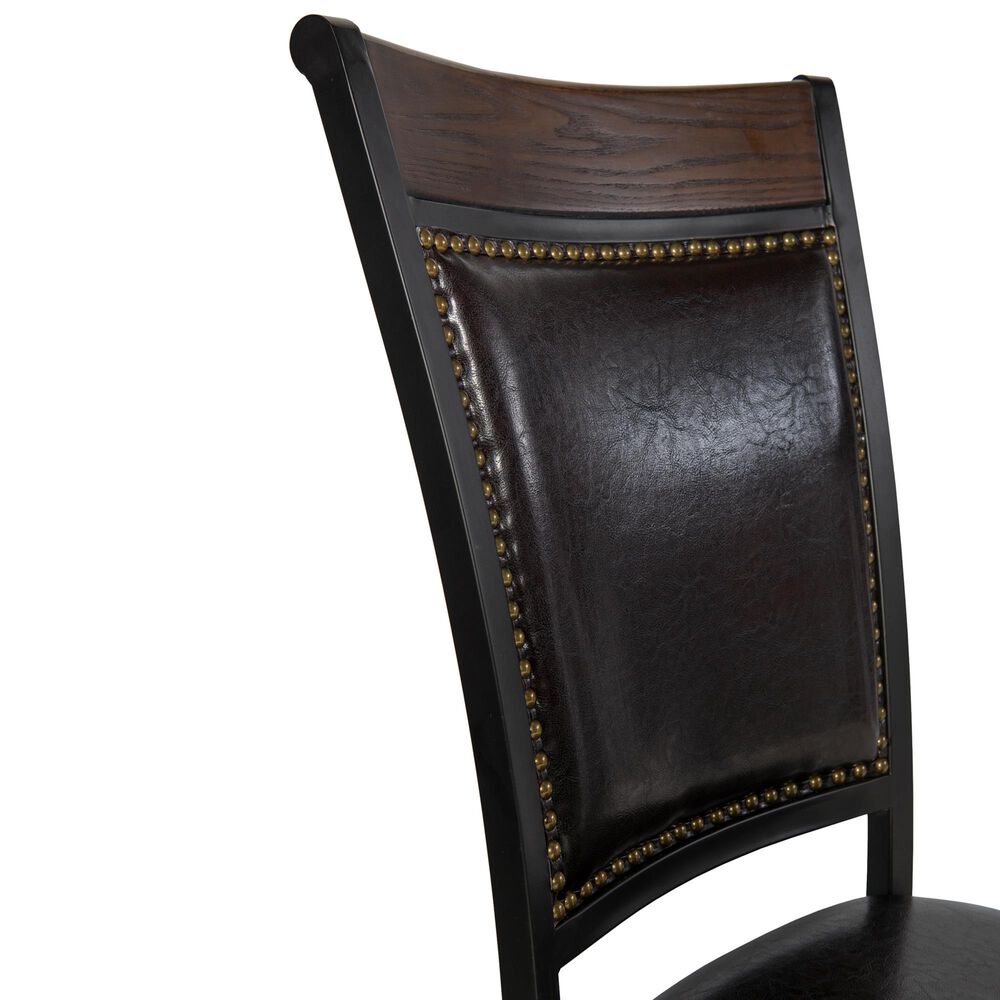 Linon Home Decor Franklin Side Chair in Black and Umber Brown, , large