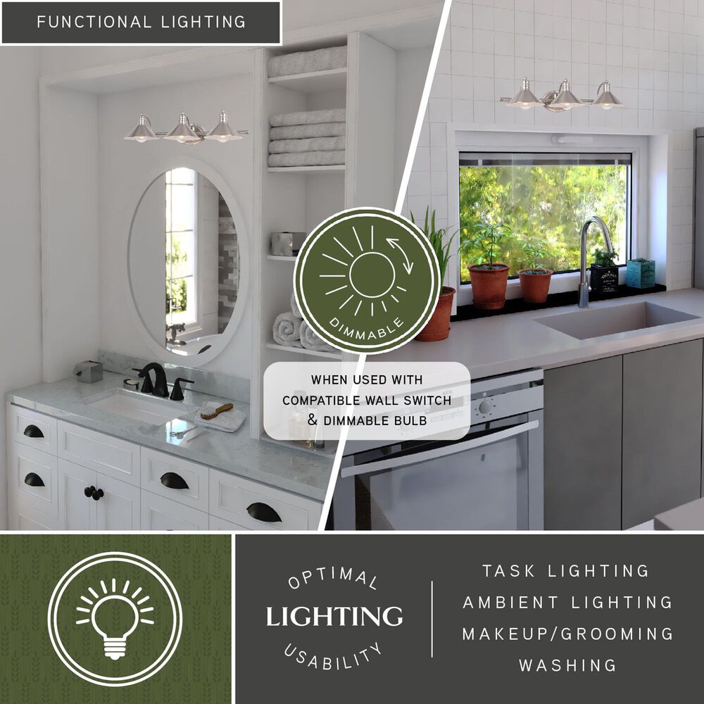 Vaxcel Akron 3-Light Bathroom Vanity in Satin Nickel, , large