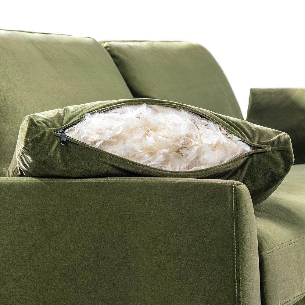 Jennifer Taylor Home Pasadena Chaise Lounge Chair in Olive Green Velvet, , large