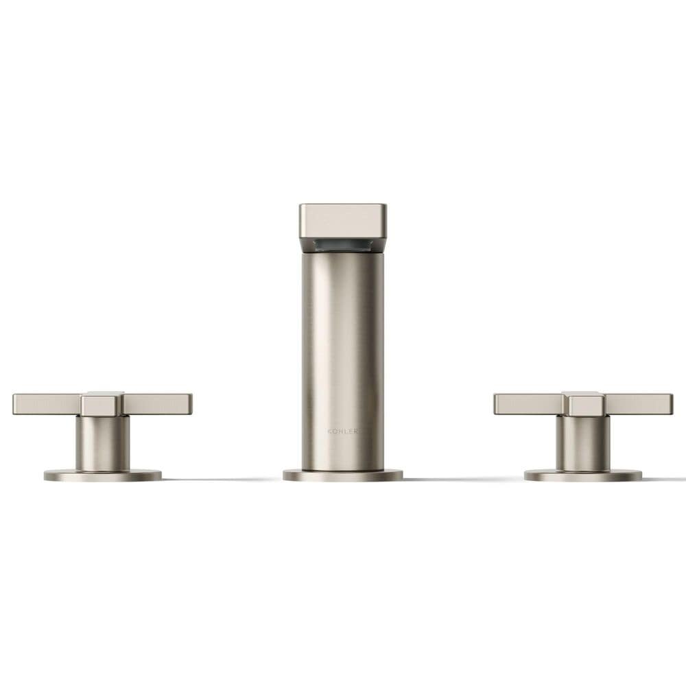 Kohler Composed Widespread Bathroom Sink Faucet with Cross handles in Vibrant Brushed Nickel, , large