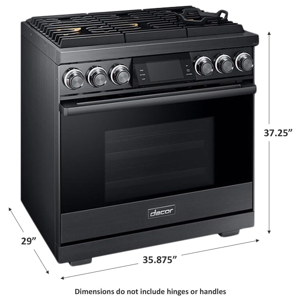 Dacor Modernist 36&quot; Pro Gas Range with Natural Gas in Graphite Stainless Steel, , large