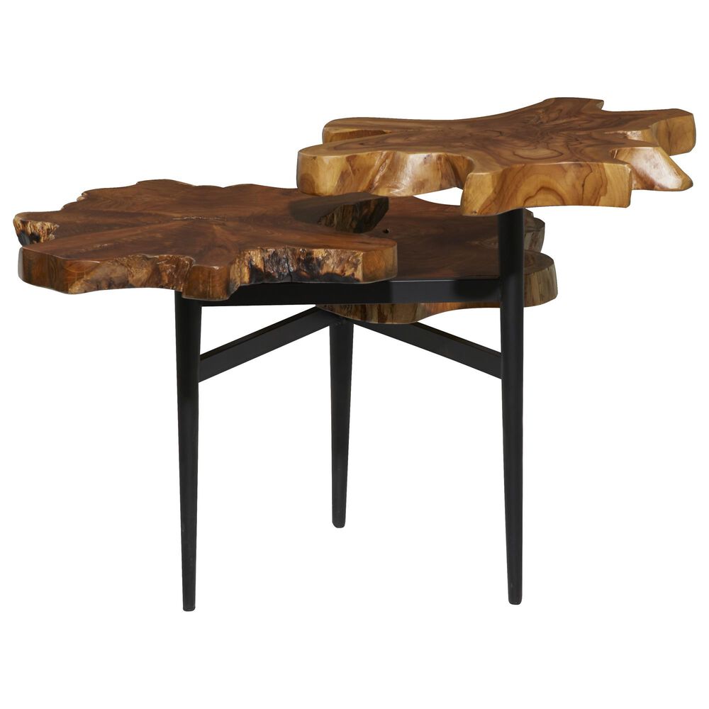 Uma Enterprises Rustic Accent Table in Brown and Black, , large