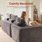 HOMLUX 2-Piece Stationary Left-Facing Chaise with Loveseat and Corduroy Fabric Upholstery in Grey, , large