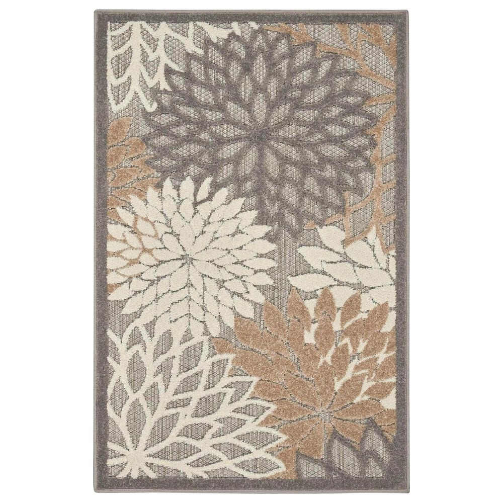 Nourison Aloha Floral 2"8" x 4" Natural Indoor/Outdoor Area Rug, , large
