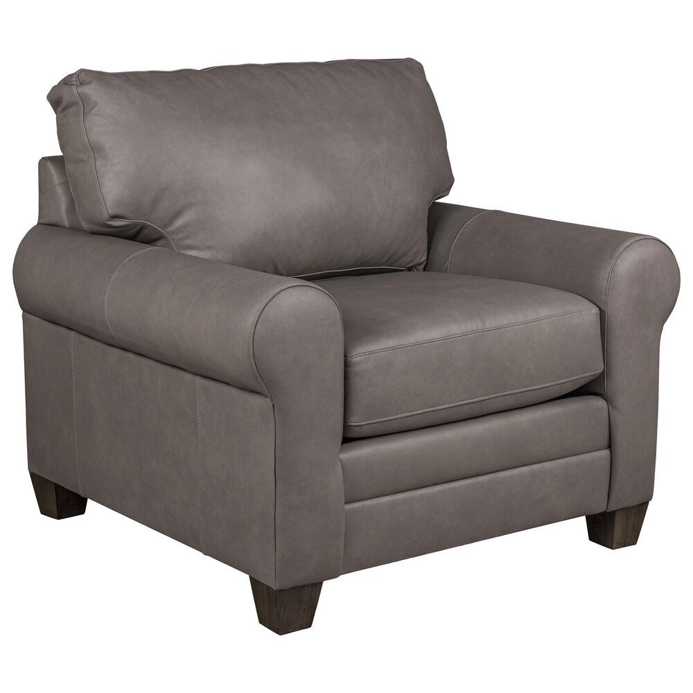 Bassett Leather Chair in Stonewash, , large