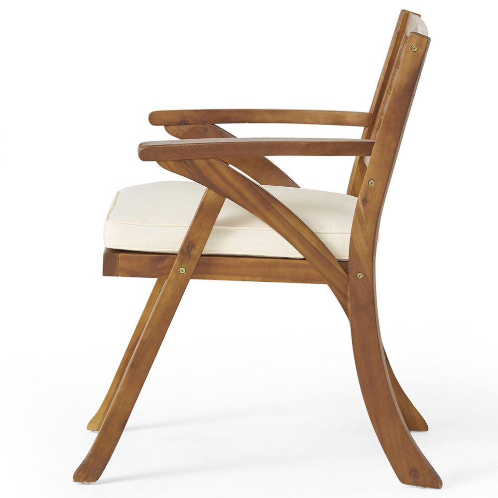 Hearth and Haven Hermosa 7-Piece Outdoor Dining Set with Cream Cushion in Teak, , large
