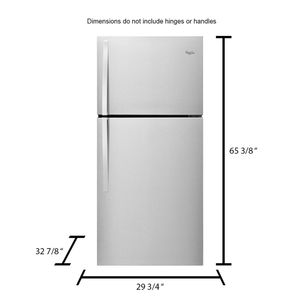 Whirlpool 19 Cu. Ft. Top-Freezer Refrigerator with LED Interior Lighting in Stainless Steel, , large