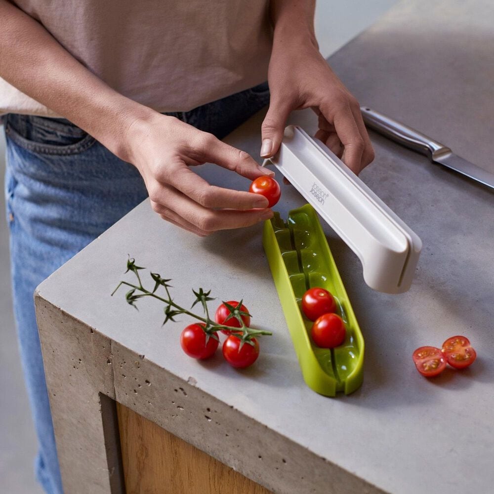 Joseph Joseph Halve-It Food Slicing Tool in Green and White, , large