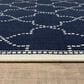Oriental Weavers Marina Navy and Ivory 1"9" x 3"9" Indoor/Outdoor Area Rug, , large