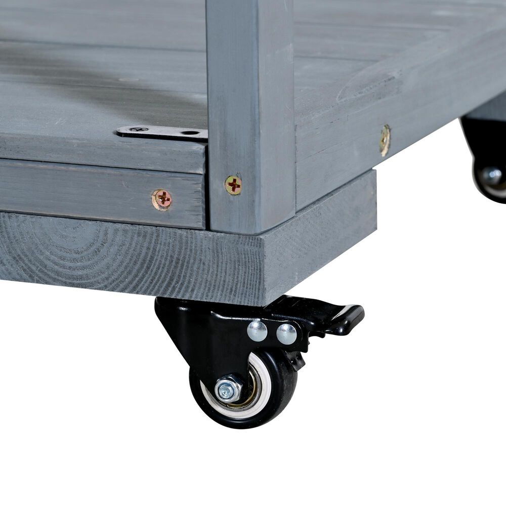 HOMLUX 62.3'' Outdoor Kitchen Island in Gray, , large