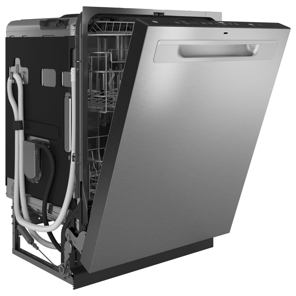 GE Appliances 4-Piece Kitchen Package with 27 Cu. Ft. French Door Refrigerator and 5.3 Cu. Ft. Freestanding Electric Range in Stainless Steel and Black, , large