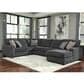 Ashley Tracling 3-Piece U-Shaped Stationary Sectional in Slate Gray, , large