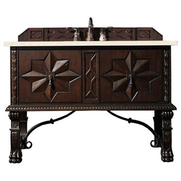 James Martin Balmoral 48" Single Bathroom Vanity in Antique Walnut with 3 cm Eternal Marfil Quartz Top and Rectangular Sink, , large