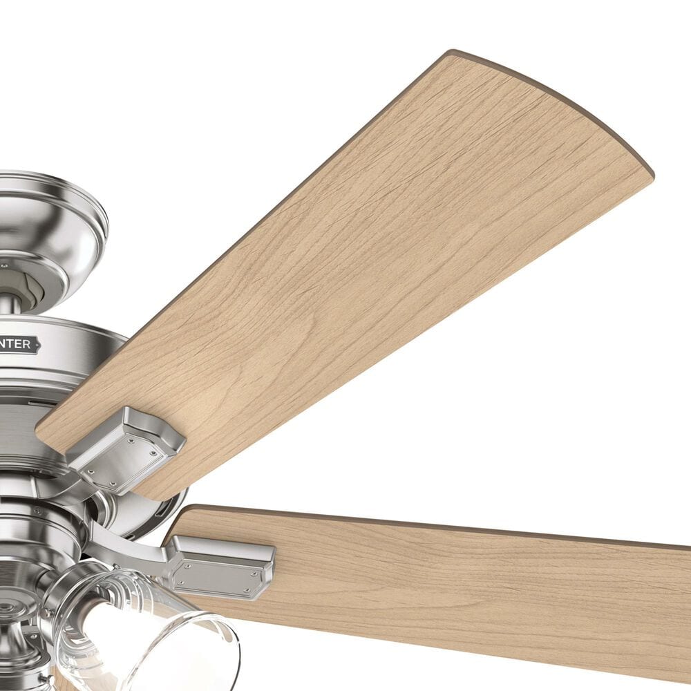 Hunter Crestfield 52&quot; Remote Ceiling Fan with LED Lights in Brushed Nickel, , large
