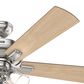 Hunter Crestfield 52" Remote Ceiling Fan with LED Lights in Brushed Nickel, , large