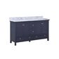 Aurafina Cunningham 60" Vanity with Top and 2 Sinks in Harbor Blue, , large