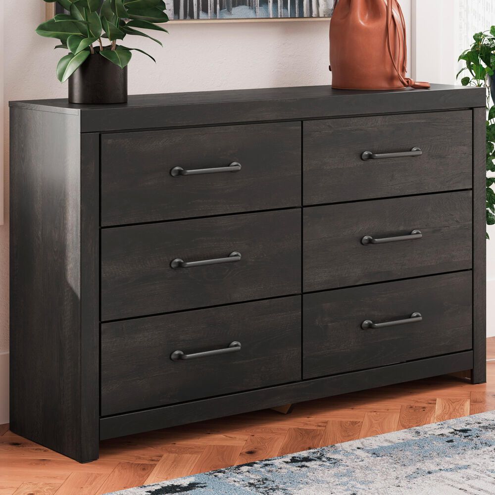 Ashley Hollivern 6-Drawer Dresser in Dark Gray, , large