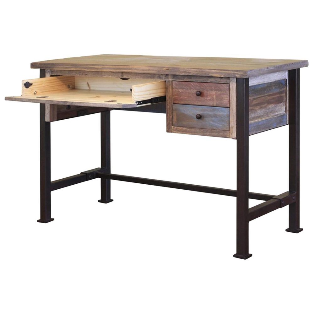 Fallridge 3-Drawer Writing Desk in Antique Medium Wood, , large