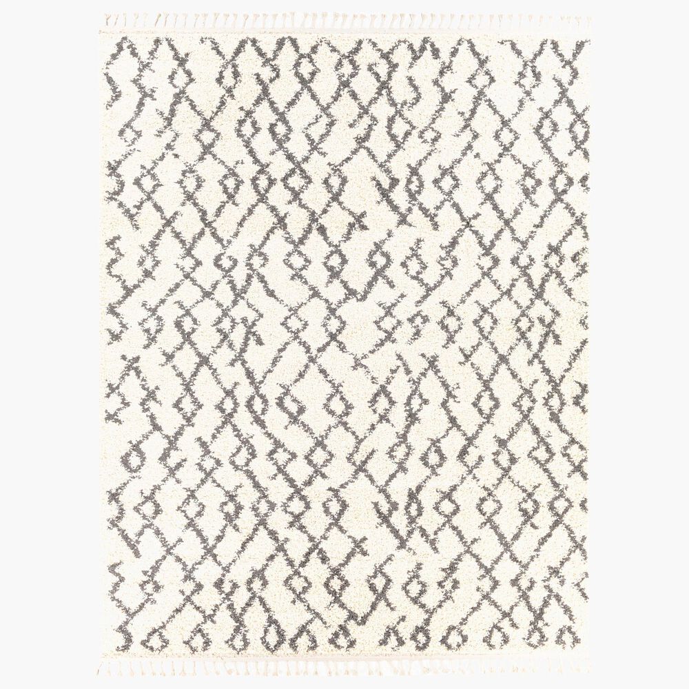 Surya Berber Shag BBE2301 5"3" x 7"3" Charcoal and Light Beige Area Rug, , large