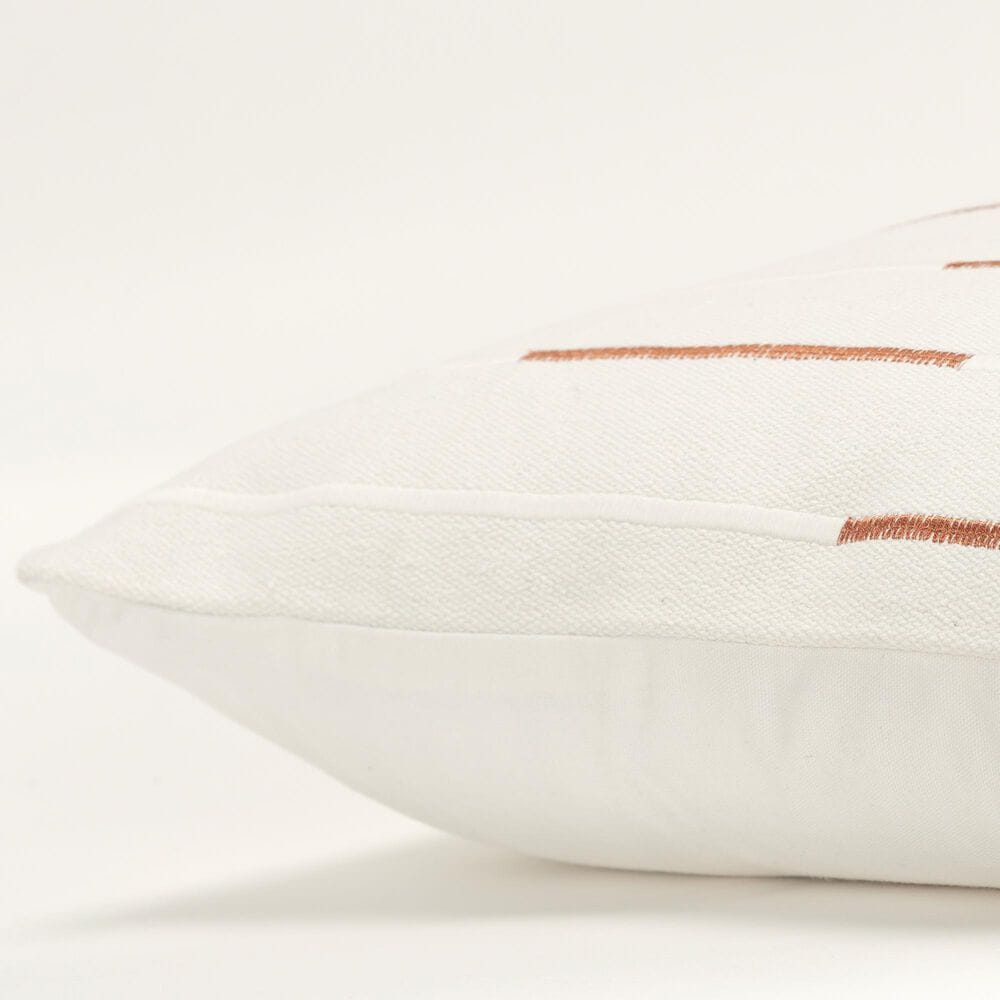 Rizzy Home 20&quot; x 20&quot; Striped Polyester Filled Throw Pillow in Ivory and Brown, , large