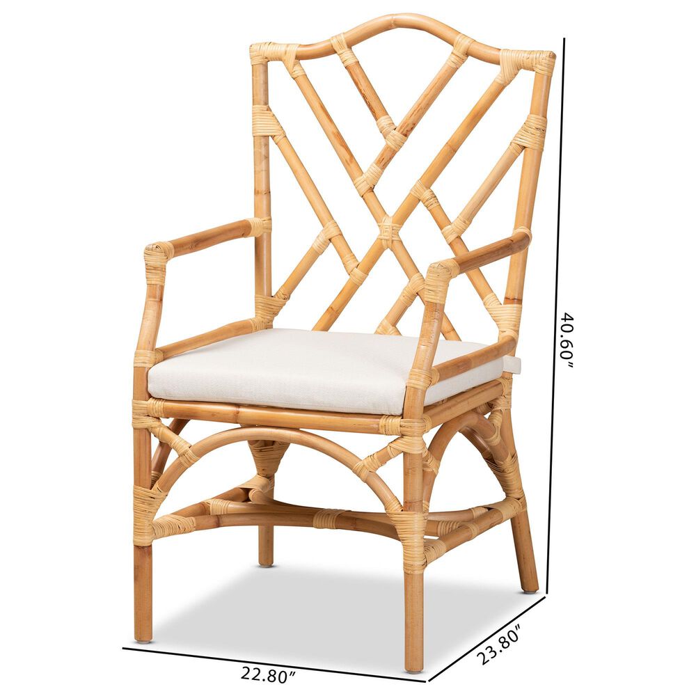 Baxton Studio Delta Arm Chair in Natural, , large
