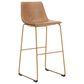 Ashley Ciabori 28.38" Faux Leather Barstool in Gold, , large