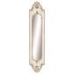 Maple and Jade 72" x 16" Wood Floral Slim Wall Mirror with Carved Scrollwork in Distressed White and Mocha Brown, , large