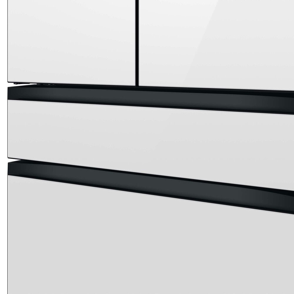 Samsung Bespoke 29 Cu. Ft. French Door Refrigerator with White Glass Family Hub Panel Included - Additional Panels Sold Separately, , large