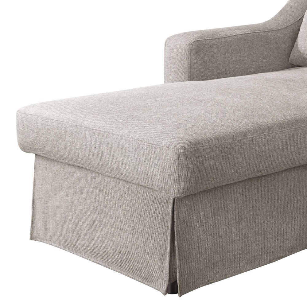 Lifestyle Solutions Haddington Stationary Convertible Sleeper Sofa with Chaise in Flax, , large