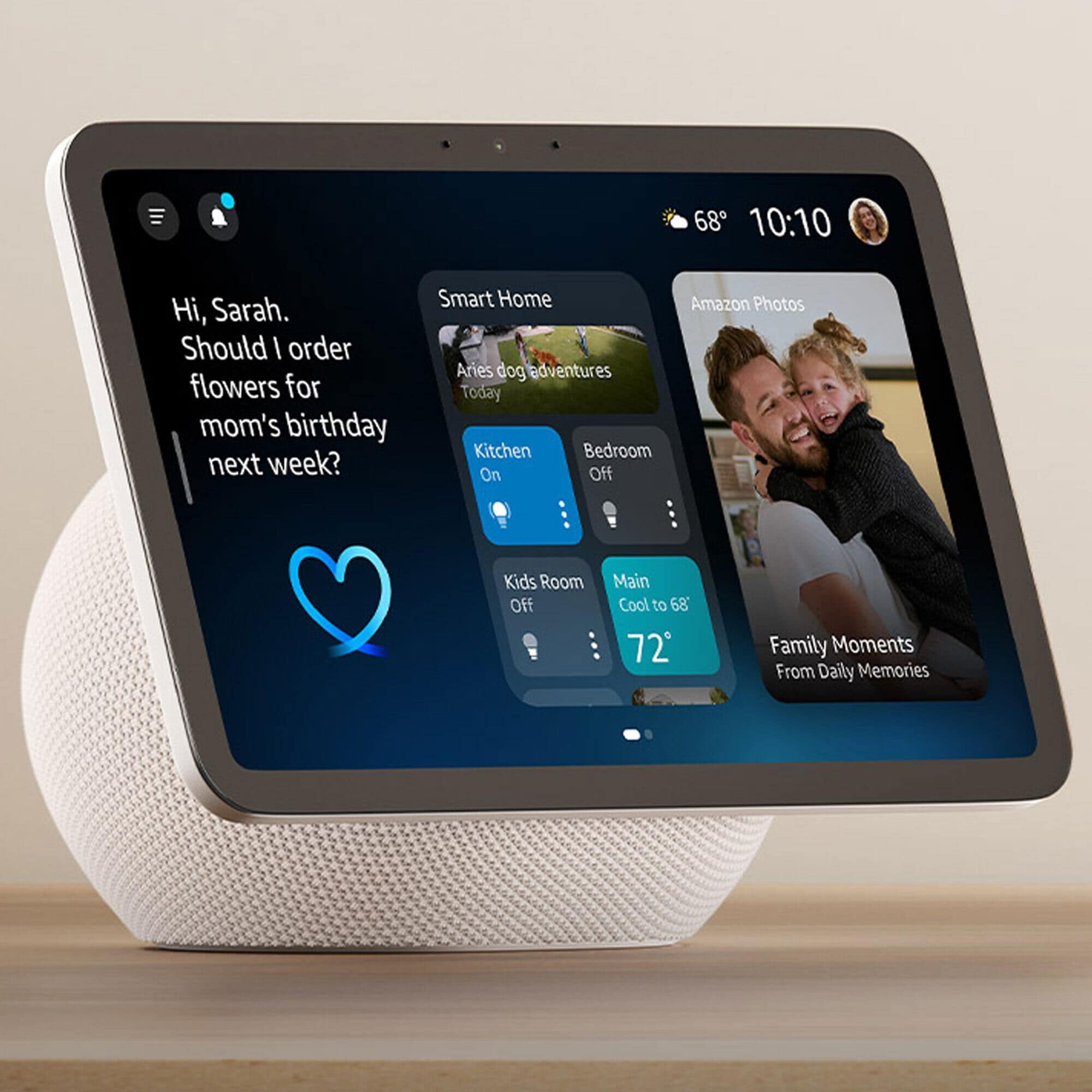 Amazon Echo Show 8 Smart Display with Spatial Audio in Glacier White