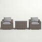 Hearth and Haven 3-piece Outdoor Wicker Conversation with Slat-Top Side Table Set in Grey, , large