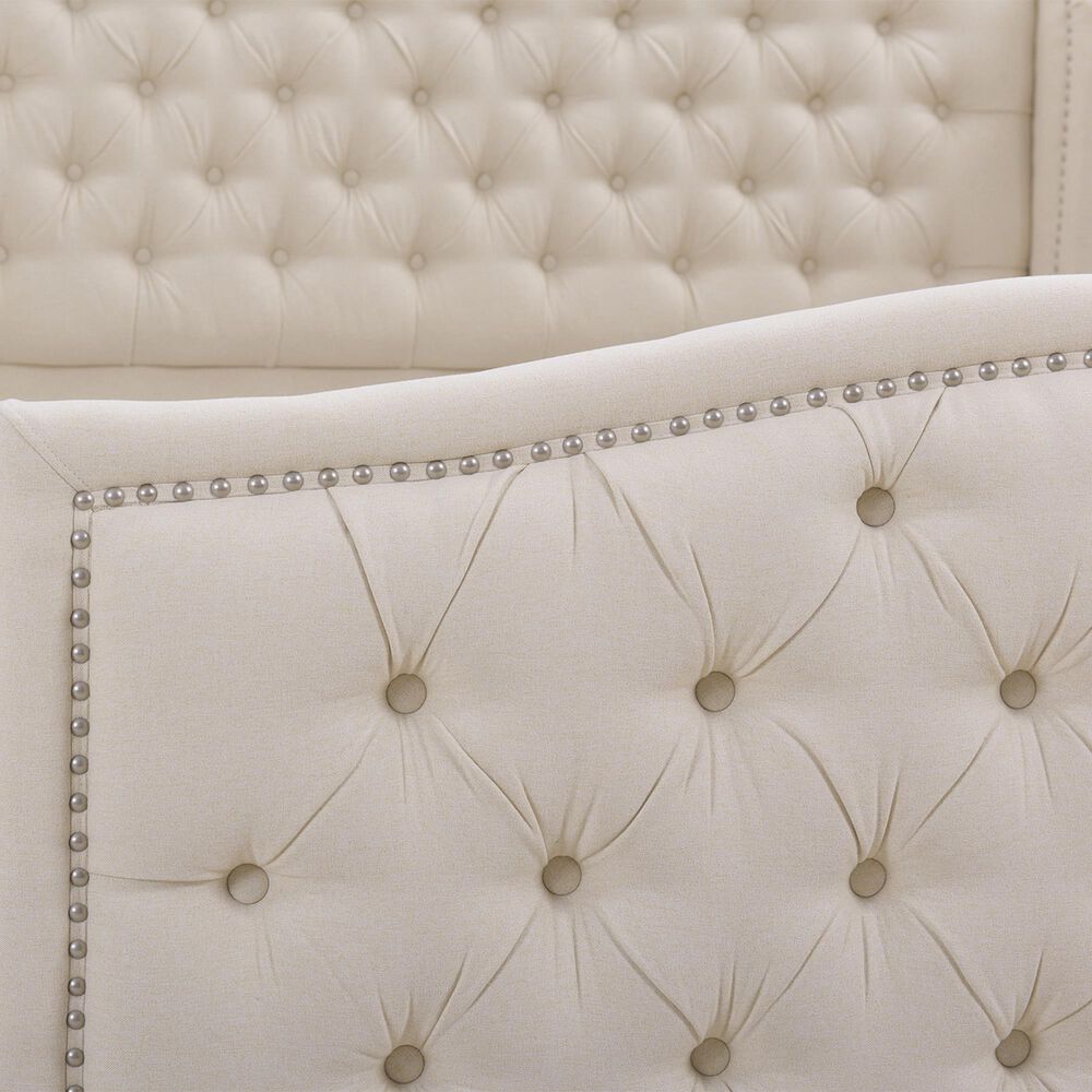 Jennifer Taylor Home Marcella Queen Upholstered Bed in Sky Neutral NFM