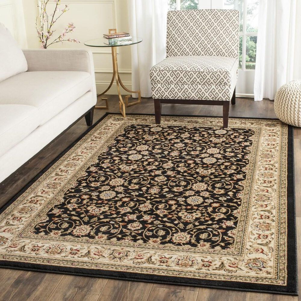 Safavieh Lyndhurst LNH316 4&#39; x 6&#39; Black and Ivory Area Rug, , large