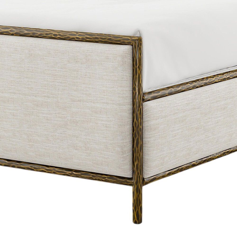Furniture of America Lalia Queen Upholstered Panel Bed with Padded Headboard in Matte Gold, , large