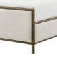 Furniture of America Lalia Queen Upholstered Panel Bed with Padded Headboard in Matte Gold, , large
